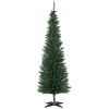 HOMCOM 6ft Pencil Christmas Tree, PVC Hinged Unlit Slim Artificial Christmas Tree for Home Party Holiday Decoration, Green