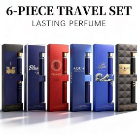 6-piece travel set, men's eau de toilette spray, long-lasting fragrance, 6 different flavors, The Perfect Holiday, Date & Party Gift