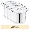 (4 pack)8-Qt Stainless Steel Stock Pot with Metal Lid, Ultra Durable, Stay-Cool Handles, Hand Wash Only