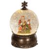 HOMCOM Lighted Christmas Snow Globe with Swirling Glitter, Battery Operated Musical Snow Globe for Holiday, Bronze