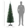 HOMCOM 6ft Pencil Christmas Tree, PVC Hinged Unlit Slim Artificial Christmas Tree for Home Party Holiday Decoration, Green