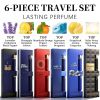 6-piece travel set, men's eau de toilette spray, long-lasting fragrance, 6 different flavors, The Perfect Holiday, Date & Party Gift