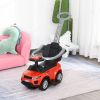 Aosom Kids 3 in 1 Push Car Ride-On Stroller Sliding Walking Toy with Horn Music Light Secure Bar for Boys Girls 1-3 Years Old Red