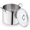 (4 pack)8-Qt Stainless Steel Stock Pot with Metal Lid, Ultra Durable, Stay-Cool Handles, Hand Wash Only