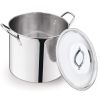 (4 pack)8-Qt Stainless Steel Stock Pot with Metal Lid, Ultra Durable, Stay-Cool Handles, Hand Wash Only
