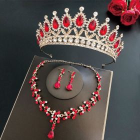 Bridal Crown Three Piece Set (Color: Red)