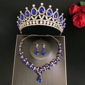Bridal Crown Three Piece Set (Color: Blue)