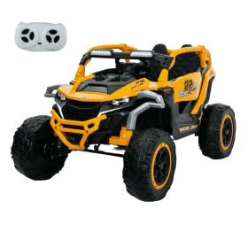 Ride on Models Truck Car 12V Kids Electric Vehicles, Remote Control, Front & Rear Shock Suspension, 2 Seater UTV (Material: Polypropylene, Color: Yellow)
