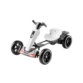 12V electric Kids Pedal Go Kart, Folder Go Kart, Outdoor Ride on Toy with Adjustable Seat (Material: Polypropylene, Color: White)