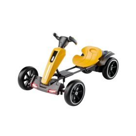 12V electric Kids Pedal Go Kart, Folder Go Kart, Outdoor Ride on Toy with Adjustable Seat (Material: Polypropylene, Color: Yellow)