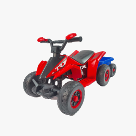 6V Battery Powered Kids Electric Vehicle, Kids Ride on ATV, 4 Wheeler Quad w/Headlights, MP3, USB, Volume Control, Large Seat (Material: Polypropylene, Color: Red)