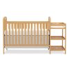 4-in-1 Convertible Baby Crib with Changing Table Combo, Wood Full Size Baby Crib, 4 Adjustable Heights, Non-Toxic Finishes