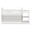 4-in-1 Convertible Baby Crib with Changing Table Combo, Wood Full Size Baby Crib, 4 Adjustable Heights, Non-Toxic Finishes