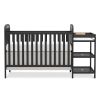 4-in-1 Convertible Baby Crib with Changing Table Combo, Wood Full Size Baby Crib, 4 Adjustable Heights, Non-Toxic Finishes