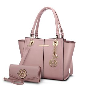 MKF Collection Ivy Vegan Leather Women Tote Bag with wallet by Mia k (Material: Polycarbonate, Color: Pink)