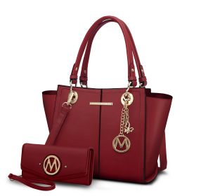 MKF Collection Ivy Vegan Leather Women Tote Bag with wallet by Mia k (Material: Polycarbonate, Color: Red)