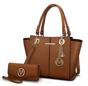 MKF Collection Ivy Vegan Leather Women Tote Bag with wallet by Mia k (Material: Polycarbonate, Color: Brown)