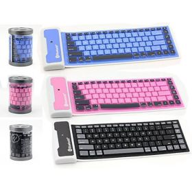 Type Out Of A Box With Flexible Silicone Bluetooth Keyboard (Color: Blue)