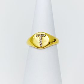 Shine Me Initial Ring (Letter: T)