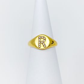 Shine Me Initial Ring (Letter: R)