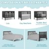 Baby Crib 5-in-1 Convertible,   Non-Toxic Finish, Simplistic Nursery Furniture