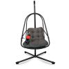 Hanging Egg Chair with Stand - Indoor/Outdoor Woven Rattan Swing Chair with Stand - 350lb Capacity